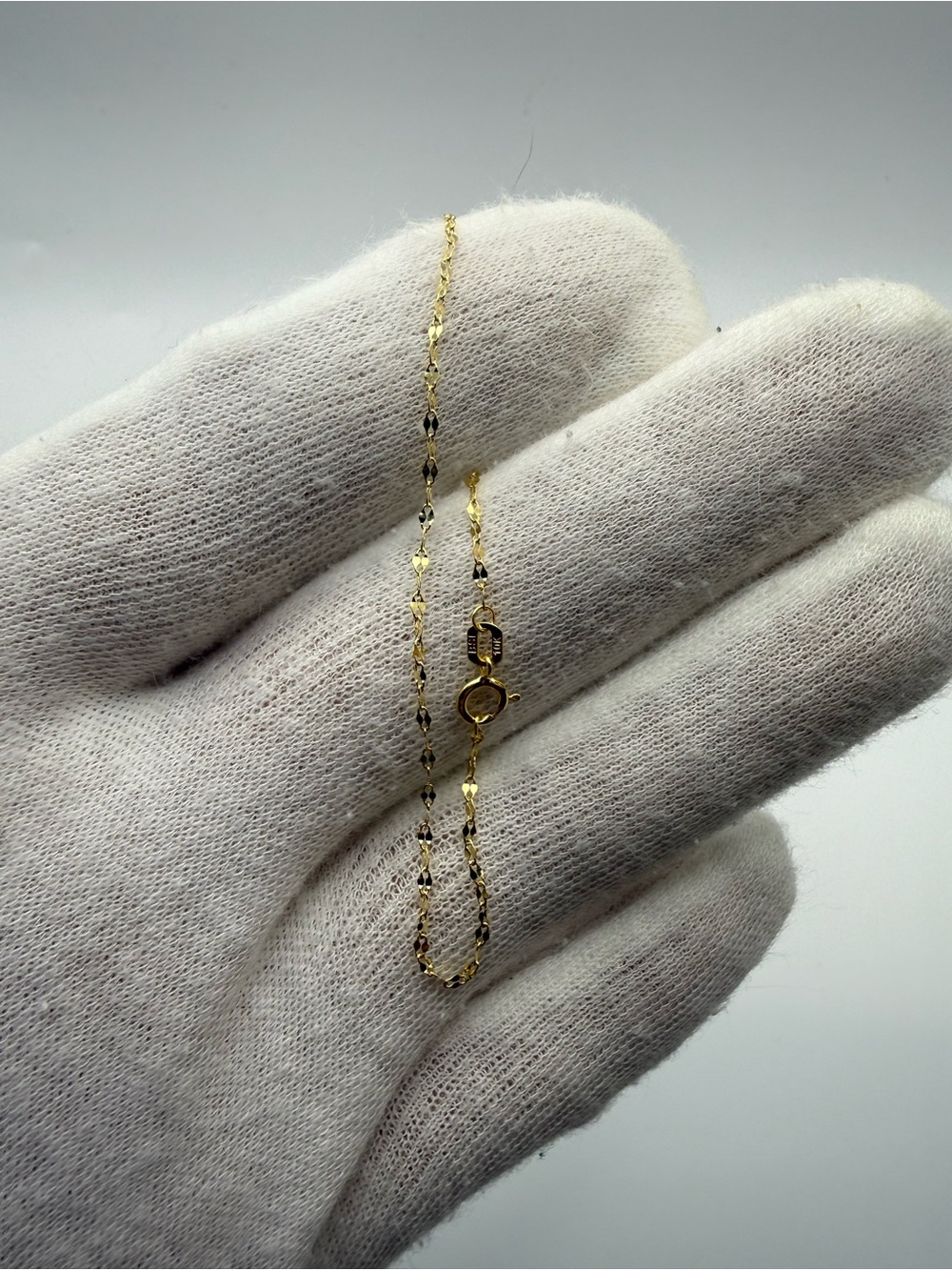 10k solid gold mirror link bracelet